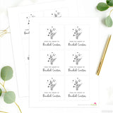 Black & White Bouquet "From The Library Of" Bookplate Labels