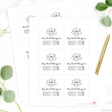Black & White Magnolia "This Book Belongs To" Bookplate Labels