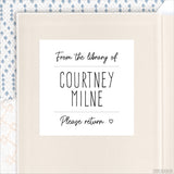 Black & White "Please Return" Bookplate Labels