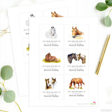 Horses "This Book Belongs To" Bookplate Labels