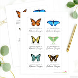 Butterfly "This Book Belongs To" Bookplate Labels