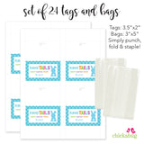Blue "Bunny Tails" Easter Paper Tags and Bags