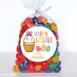 Watercolor Bunny in a Basket Easter Stickers