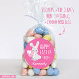 Pink Easter Bunny Stickers
