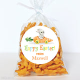 Bunny in a Carrot Car Easter Stickers