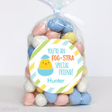 "Egg-stra Special Friend" Blue Easter Stickers