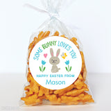 "Some Bunny Loves You" Blue Easter Stickers