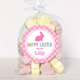 Pink Bunny Silhouette Easter Stickers