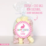 Pink Bunny Silhouette Easter Stickers