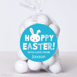 Blue "Hoppy Easter" Bunny Stickers