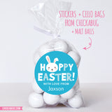 Blue "Hoppy Easter" Bunny Stickers