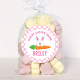 Pink Baby Bunny and Carrot Easter Stickers