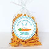 Blue Baby Bunny and Carrot Easter Stickers