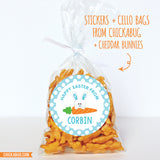 Blue Baby Bunny and Carrot Easter Stickers