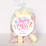 Pink Calligraphy Happy Easter Stickers