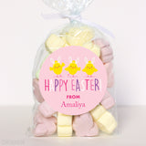 Adorable Chicks Pink Easter Stickers