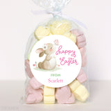 "Happy Easter" Bunny and Butterfly Stickers