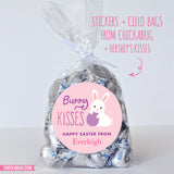 Pink "Bunny Kisses" Easter Stickers