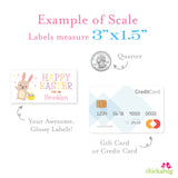 Waving Bunny Pink Easter Gift Labels