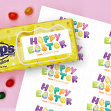 Happy Easter with Eggs Easter Labels