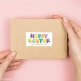 Happy Easter with Eggs Easter Labels