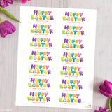 Happy Easter with Eggs Easter Labels
