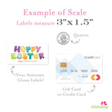 Happy Easter with Eggs Easter Labels