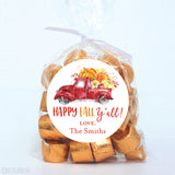 "Happy Fall Y'all" Red Vintage Truck Stickers