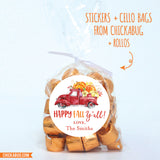 "Happy Fall Y'all" Red Vintage Truck Stickers