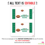 Football Party Treat Bag Labels (EDITABLE INSTANT DOWNLOAD)