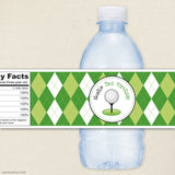 Golf Birthday Party Water Labels