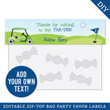 Navy Golf Party Treat Bag Labels (EDITABLE INSTANT DOWNLOAD)