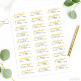 Gold "Graduate" Graduation Address Labels