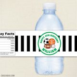 Green Sports Birthday Party Water Labels