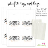 Spooky Bats "Happy Halloween" Paper Tags and Bags