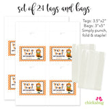 "Trick or Treat" Brunette Girl Halloween Paper Tags and Bags