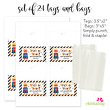 Blonde Boy Superhero Halloween Paper Tags and Bags