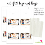 African-American Boy Superhero Halloween Paper Tags and Bags