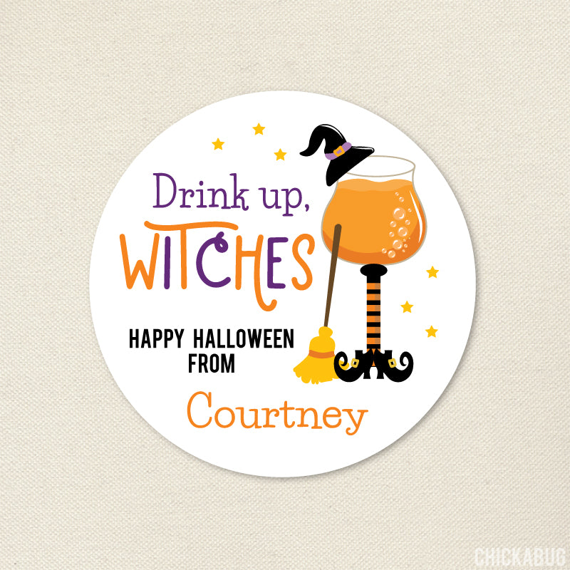 "Drink Up, Witches" Halloween Stickers