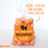 "Meow-y Happy" Cat Halloween Stickers