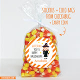 "Witching You..." Cute Witch Halloween Stickers