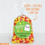 "Boo!" Ghost Halloween Stickers (Green)