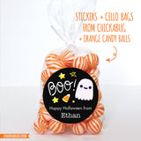 "Boo!" Ghost Halloween Stickers (Black)
