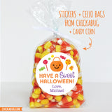 "Sweet Halloween" Pumpkin Pail Halloween Stickers