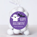 Ghost and Bat Halloween Stickers (Purple)
