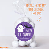 Ghost and Bat Halloween Stickers (Purple)
