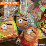 Ghost and Bat Halloween Stickers (Orange)