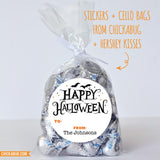 Spooky Bats "Happy Halloween" Labels