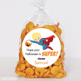 Super Boy Halloween Stickers - Blonde Hair