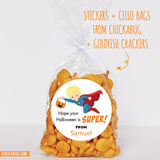 Super Boy Halloween Stickers - Blonde Hair